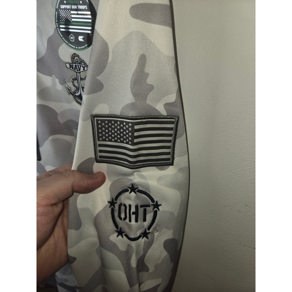 Colosseum Mens Navy OHT Arctic Camo Quarter Zip Hoodie Small NWT - Picture 4 of 8